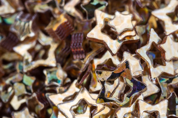 Background of bright colored stars, confetti