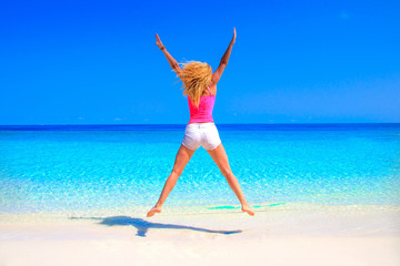 Dreamscape Escape with beauty girl on Maldives