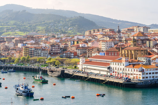 fishing town of Bermeo located at basque country,  Spain