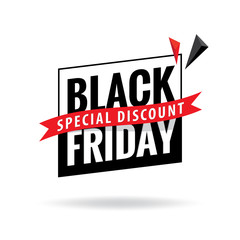 Black Friday Sale heading design for banner or poster. Sale and discounts. Vector illustration