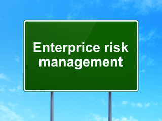 Business concept: Enterprice Risk Management on road sign background