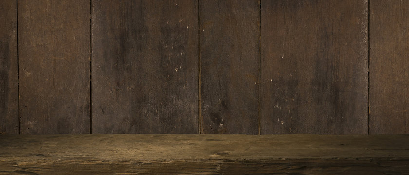 background of barrel and worn old table of wood