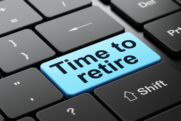 Fototapeta premium Timeline concept: Time To Retire on computer keyboard background