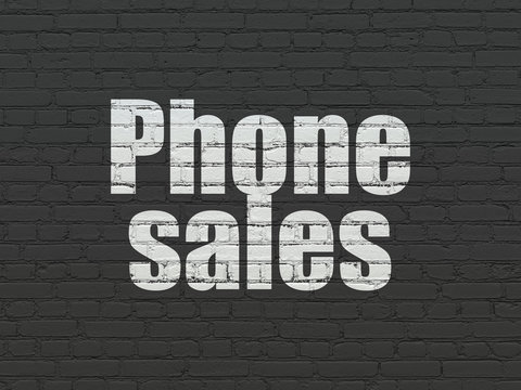 Marketing concept: Phone Sales on wall background
