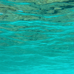 Fototapeta na wymiar Underwater view of the sea surface in Mallorca.
