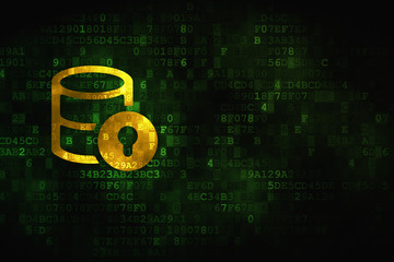 Database concept: Database With Lock on digital background