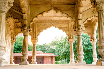detail of indian palace with classic architecteture arches
