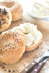 Bagel with cream cheese