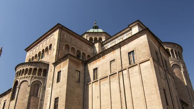 4K Hyperlapse in the centre of Parma, Cathedral of Parma, Italy