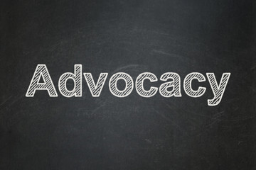 Obraz premium Law concept: Advocacy on chalkboard background