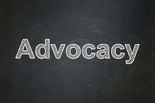 Law concept: Advocacy on chalkboard background