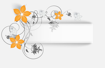 Abstract floral banner for design