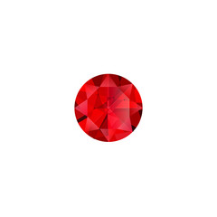 Ruby stone luxury jewel vector isolated illustration