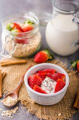 Fresh granola with organic yogurt