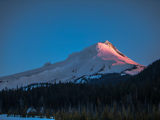 Morning glow on a mountain