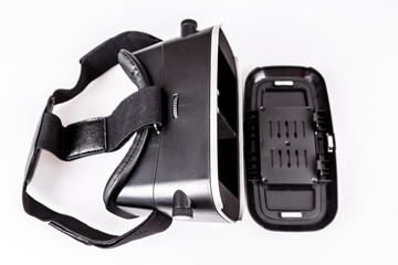 virtual reality simulator glasses for smartphone on white