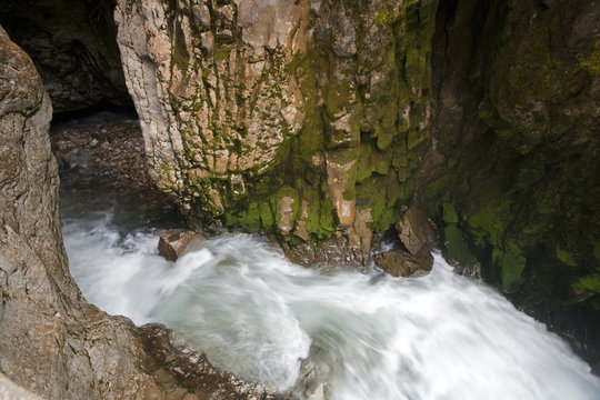 Hadim River running into a sinkhole Taurus Mountains Turkey