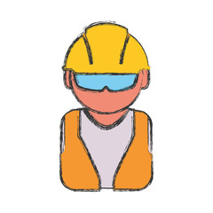 Construction worker profile icon vector illustration graphic design