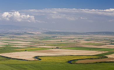 Fototapeta na wymiar Agricultural field around Gediz River İzmir Turkey