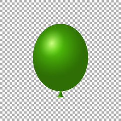 Green balloon,isolated vector air ball. Vector illustration