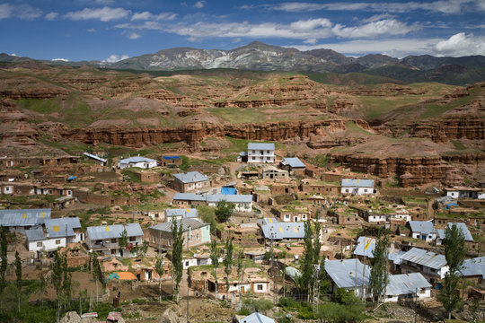 Scenic view of red sandstone rocks of Narman Valley Erzurum Turkey