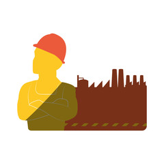 Construction worker profile icon vector illustration graphic design