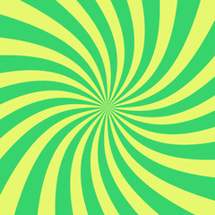 Sun rays background vector. Vector retro green sunburst
