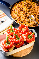 Preparation of stuffed paprik