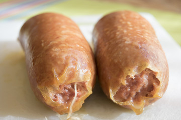cooked pork sausages called cotechino