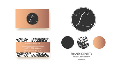 Luxury vector logo template. Sophisticated brand design. Calligraphic letter L as a monogram