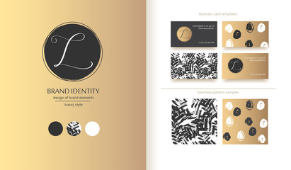 Luxury vector logo template. Sophisticated brand design. Calligraphic letter L as a monogram