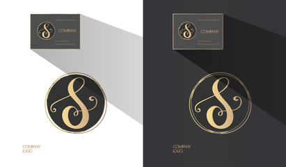 Luxury calligraphic letter S monogram - vector logo template. Sophisticated brand design