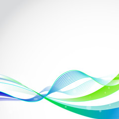Obraz premium abstract blue waves, lines, on a white