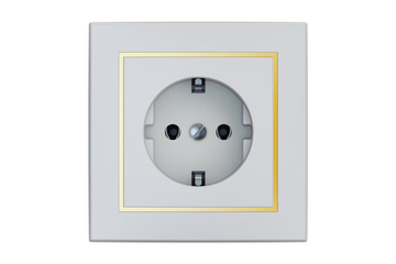 white electrical outlet, 3D rendering