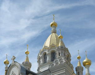 Fototapeta na wymiar Protection of Holy Virgin cathedral in Sevastopol, Crimea, Russia.