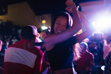 Twenty something dances at night club in Trinidad, Cuba