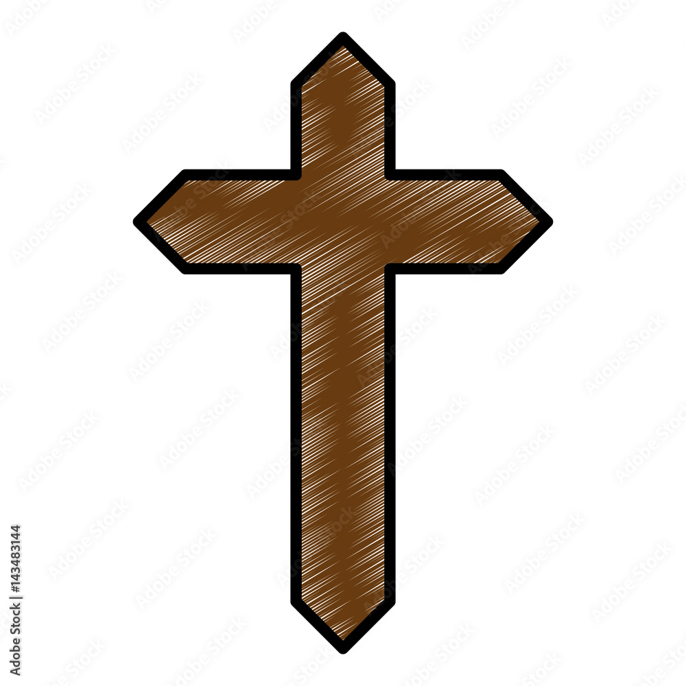 Sticker christianity cross symbol icon vector illustration graphic design - Stickers