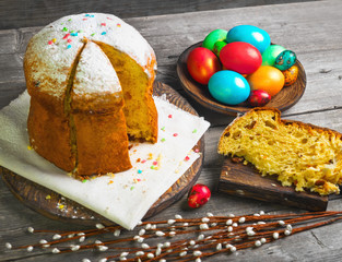 Easter composition of sweet bread