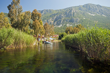 Scenic view of Kadınazmağı Creek Akyaka Muğla Turkey