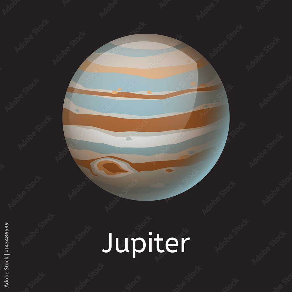 Wall mural high quality space planet galaxy astronomy jupiter universe science cosmos star vector illustration.
