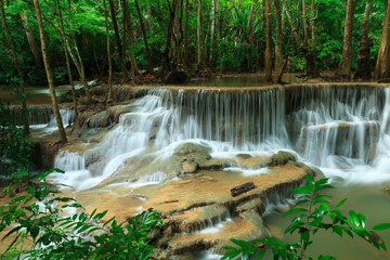 Fototapeta na wymiar Deep waterfall in Huay Mae Kamin Kanjanaburi Thailand