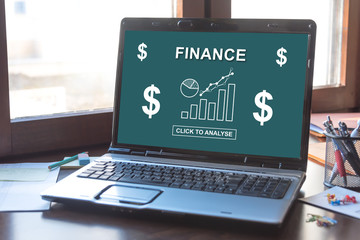 Finance concept on a laptop screen