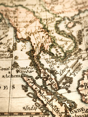 Fototapeta premium アンティークの世界地図 マレー半島