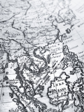 アンティークの世界地図　東南アジア