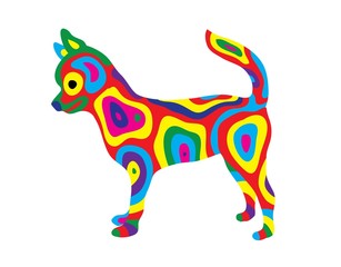 rainbow Dog 9, art vector colorfully abstract design
