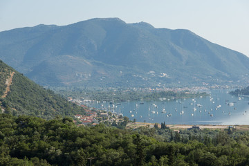 Amazing panorama of Nidri Bay, Lefkada, Ionian Islands, Greece