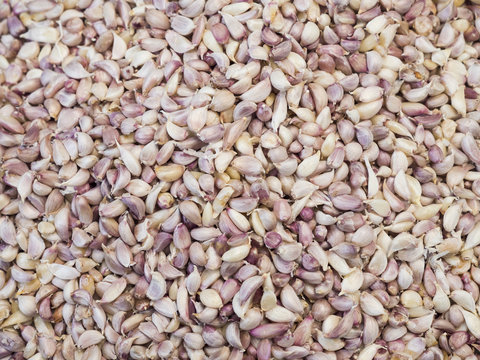 Cloves of garlic at a market