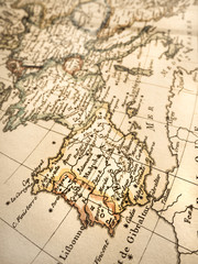 Fototapeta premium アンティークの世界地図 イベリア半島