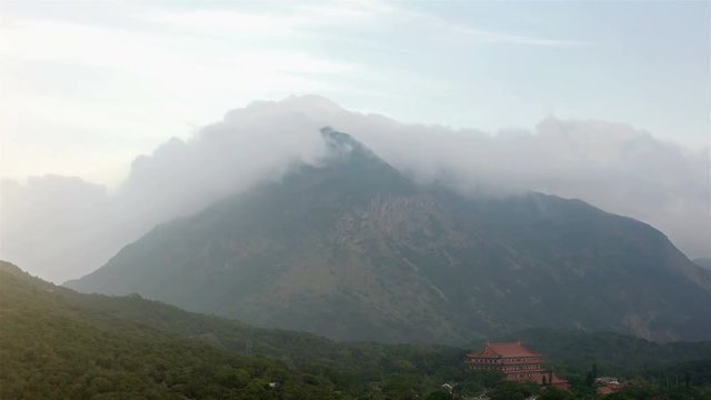 4K Time Lapse of Flowing Clouds in Mountains, Lantau Island, Hong Kong.