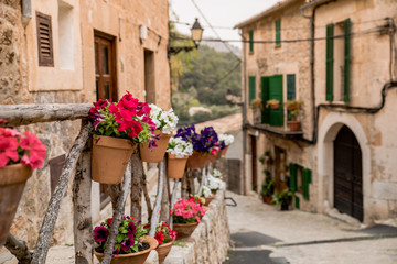 Fototapeta na wymiar Valldemossa - old mountain village in beautiful landscape scenery of Mallorca, Spain